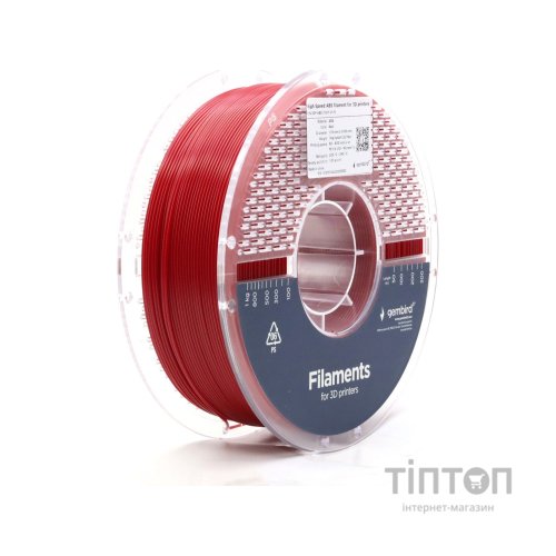 Пластик для 3D-принтера Gembird ABS High Speed, 1.75 мм, 1kg, red (3DP-ABS1.75HY-01-R)