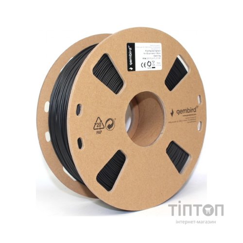 Пластик для 3D-принтера Gembird PLA Flexible, 1.75 мм, Black, 1кг (3DP-PLA-FL-01-BK)