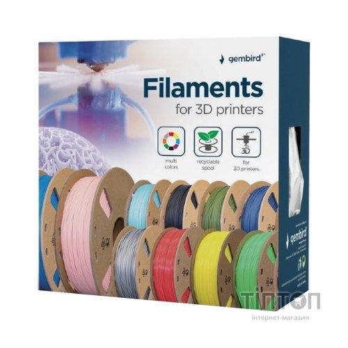 Пластик для 3D-принтера Gembird TPE, 1.75 мм, Black, 1kg (3DP-TPE1.75-01-BK)