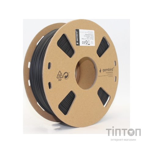Пластик для 3D-принтера Gembird TPE, 1.75 мм, Black, 1kg (3DP-TPE1.75-01-BK)