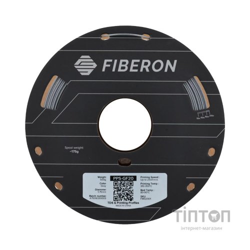 Пластик для 3D-принтера Polymaker Fiberon PPS-GF20 1,75mm 0,5kg GREY (FM02001)