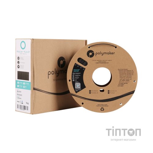 Пластик для 3D-принтера Polymaker PLA-CF POLYLITE 1,75mm 1kg BLACK (PA10001)