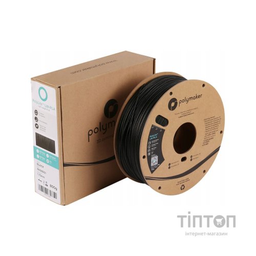 Пластик для 3D-принтера Polymaker PLA POLYLITE LW 1.75 mm 0,8kg BLACK (PA08001)