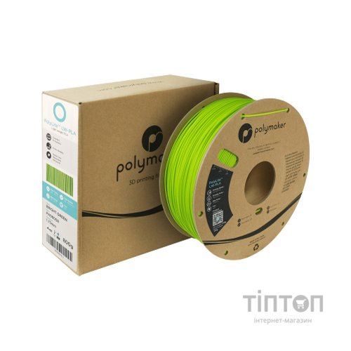 Пластик для 3D-принтера Polymaker PLA POLYLITE LW 1.75 mm 0,8kg BRIGHT GREEN (PA08008)