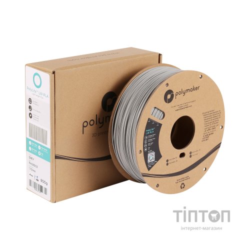 Пластик для 3D-принтера Polymaker PLA POLYLITE LW 1,75mm 0,8kg GREY (PA08003)
