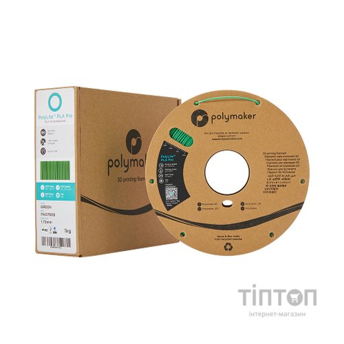 Пластик для 3D-принтера Polymaker PLA POLYLITE PRO 1,75mm 1kg GREEN (PA07008)