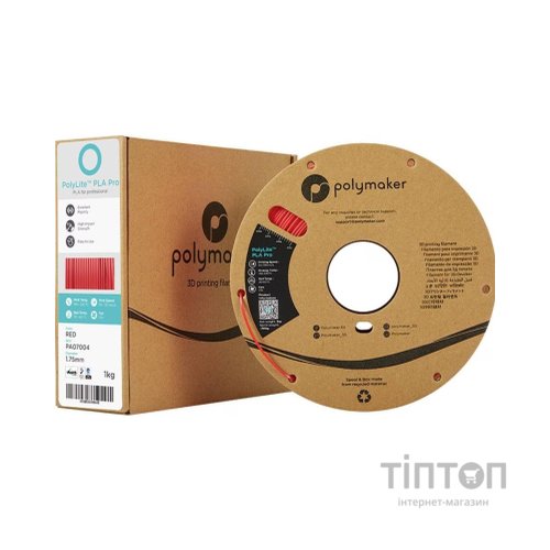 Пластик для 3D-принтера Polymaker PLA POLYLITE PRO 1,75mm 1kg RED (PA07004)