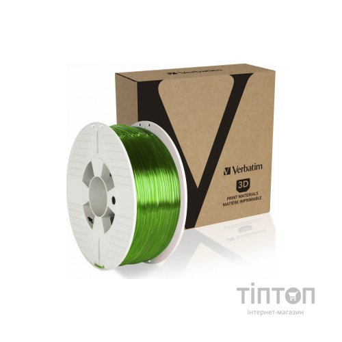 Пластик для 3D-принтера Verbatim PETG, 2,85 мм, 1 кг, green-transparent (55065)