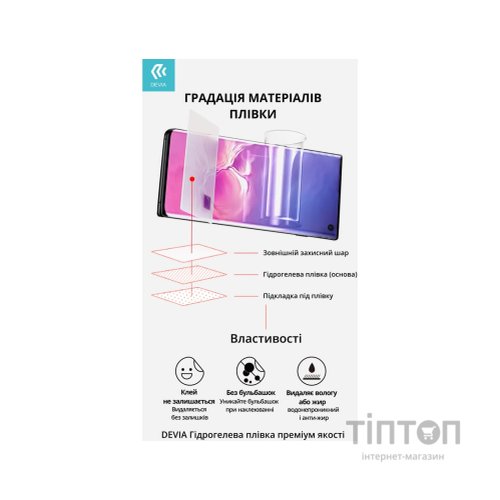 Плівка захисна Devia Hydrogel Moto E20 front+back (DV-MT-E20FB)