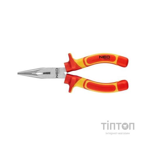 Плоскогубці Neo Tools подовжені прямі 160 мм, 1000 В, CrV, поліровані (01-223)