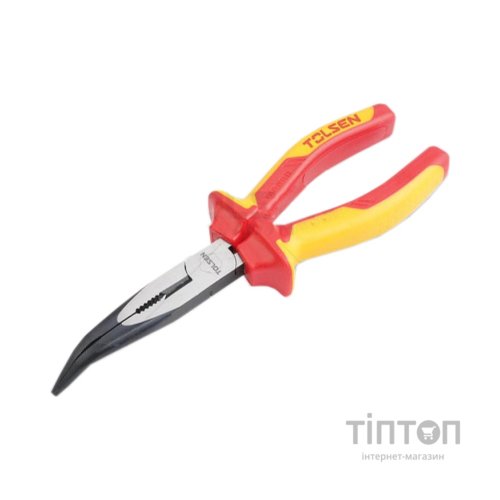 Плоскогубці Tolsen довгогубці діелектричні загнуті VDE 160 мм (V16026)