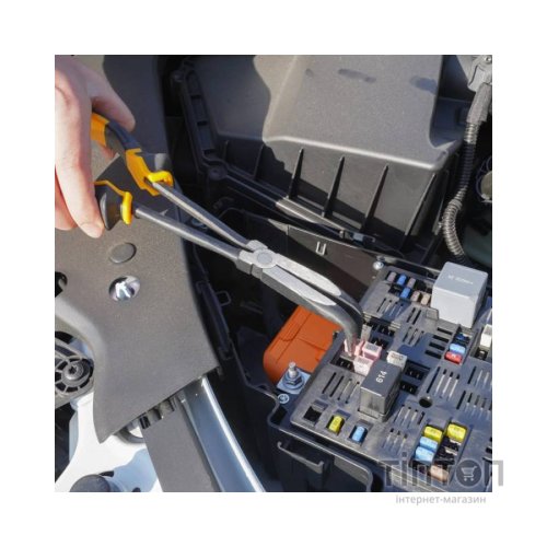 Плоскогубці Tolsen подовжені 280 мм загнуті 90° Ерго рукоятки (10292)