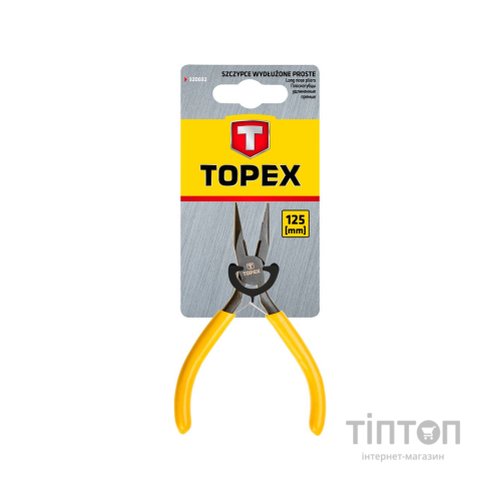 Плоскогубці Topex подовжені прямі, прецизійні, пружина розтискаюча (32D032)