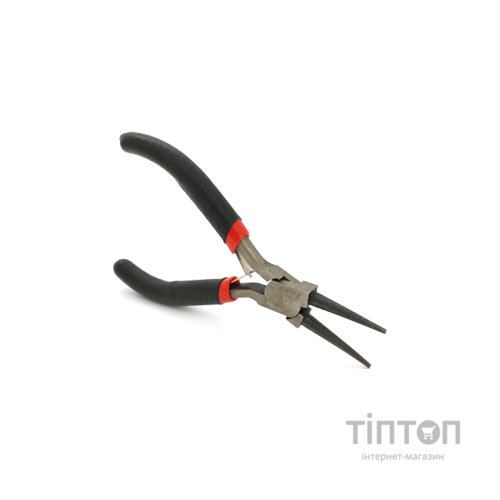 Плоскогубці Voltronic круглогубці 4,5-дюймові, чорно-червоні ручки, 120мм (YT-VL120R)