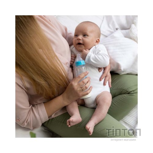 Пляшечка для годування Baboo Скляна, антиколікова, 240 мл, 3+ міс (Marine / синя) (3-119)