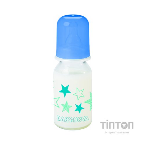 Пляшечка для годування Baby-Nova Декор скляна 125 мл Синя (3960332)