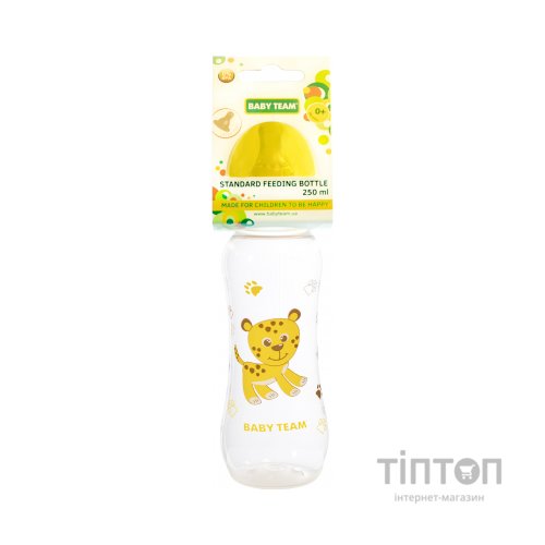 Пляшечка для годування Baby Team 0+ з латексною соскою 250 мл (1310)