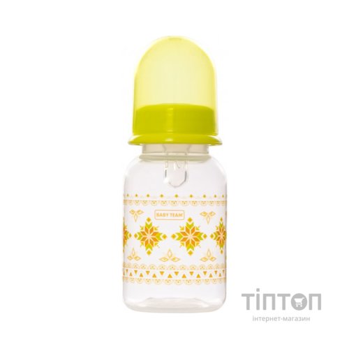 Пляшечка для годування Baby Team із силіконовою соскою Baby Team 125 мл Салатова (1400)