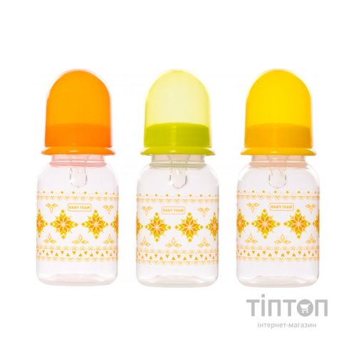 Пляшечка для годування Baby Team із силіконовою соскою Baby Team 125 мл Салатова (1400)