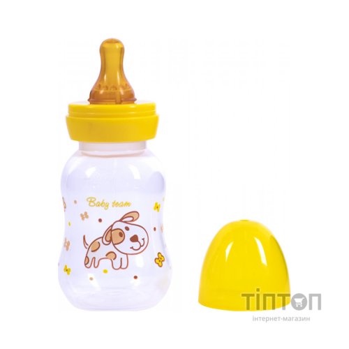 Пляшечка для годування Baby Team з латексною соскою Собачка, 125 мл (1300_собачка)