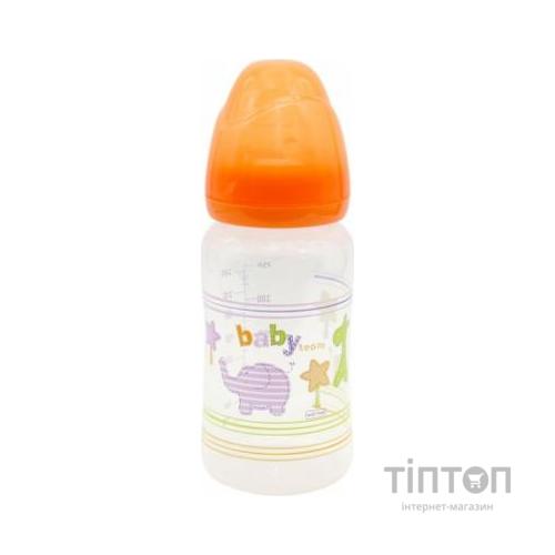 Пляшечка для годування Baby Team з широким горлом 6+, 250 мл (1002_оранжевый)