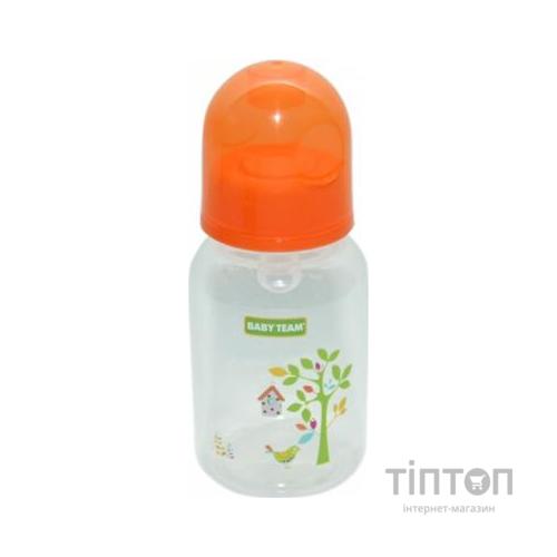 Пляшечка для годування Baby Team з силікон.соскою 125 мл 0+ помар (1400_оранжевый)