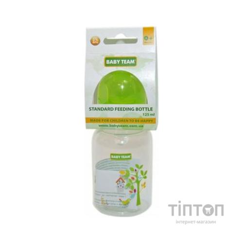 Пляшечка для годування Baby Team з силікон.соскою 125 мл 0+ салат (1400_салатовый)
