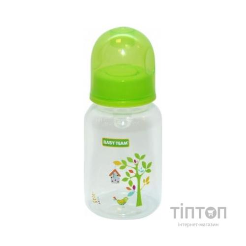 Пляшечка для годування Baby Team з силікон.соскою 125 мл 0+ салат (1400_салатовый)