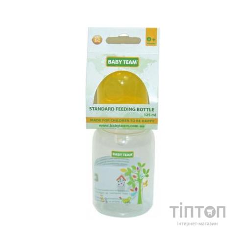 Пляшечка для годування Baby Team з силікон.соскою 125 мл 0+ жовта (1400_желтый)