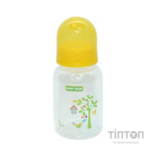 Пляшечка для годування Baby Team з силікон.соскою 125 мл 0+ жовта (1400_желтый)