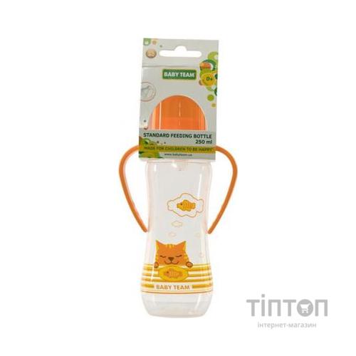 Пляшечка для годування Baby Team з силікон.соскою 250мл 0+ помар (1411_оранжевый)