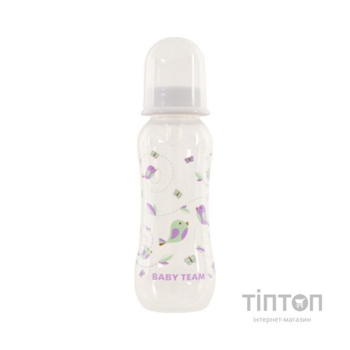Пляшечка для годування Baby Team з силіконовою соскою 250 мл біла (1121_белый)