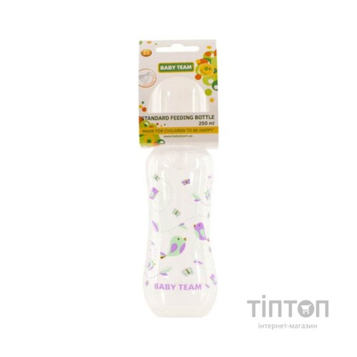 Пляшечка для годування Baby Team з силіконовою соскою 250 мл біла (1121_белый)