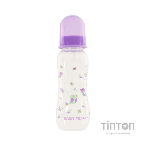 Пляшечка для годування Baby Team з силіконовою соскою 250 мл фіолет (1121_фиолетовый)