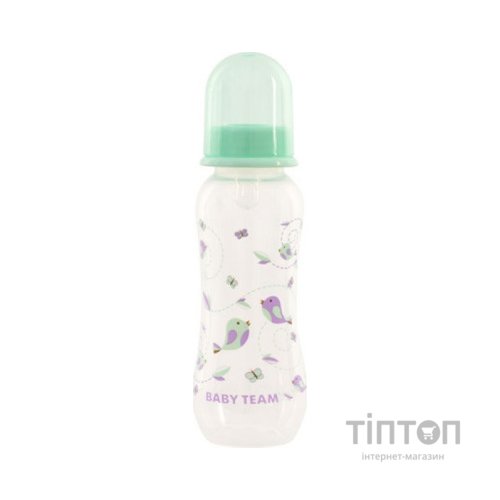 Пляшечка для годування Baby Team з силіконовою соскою 250 мл м'ятна (1121_мятный)