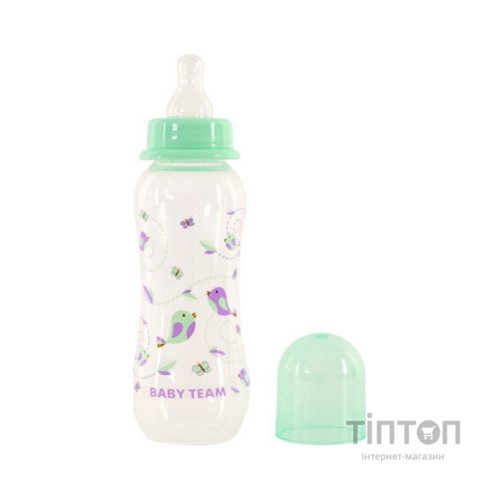 Пляшечка для годування Baby Team з силіконовою соскою 250 мл м'ятна (1121_мятный)