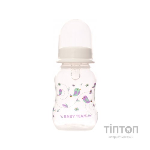 Пляшечка для годування Baby Team з талією та силіконовою сос. 125 мл (1111_белый)