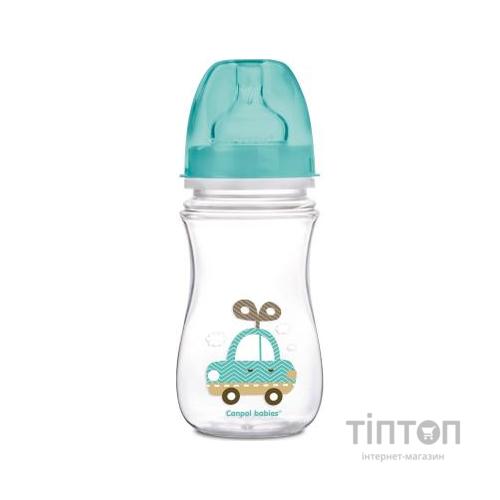 Пляшечка для годування Canpol babies антиколькова EasyStart - Toys з широким отвором 240 мл (35/221_blu)