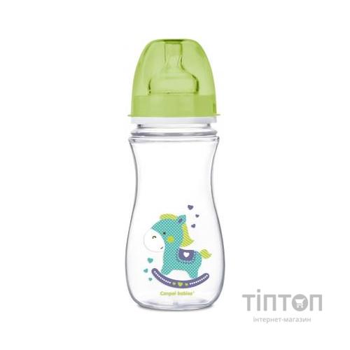 Пляшечка для годування Canpol babies антиколькова EasyStart - Toys з широким отвором 300 мл (35/222_gre)