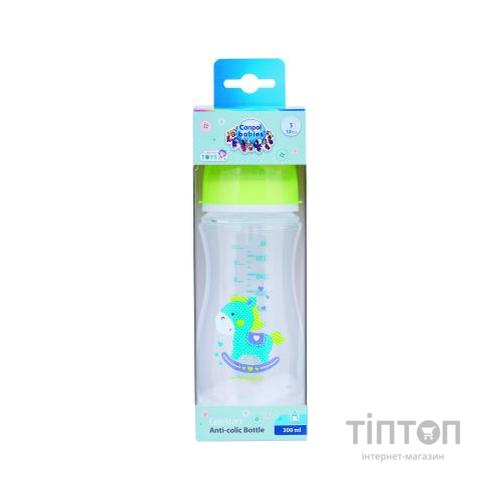Пляшечка для годування Canpol babies антиколькова EasyStart - Toys з широким отвором 300 мл (35/222_gre)
