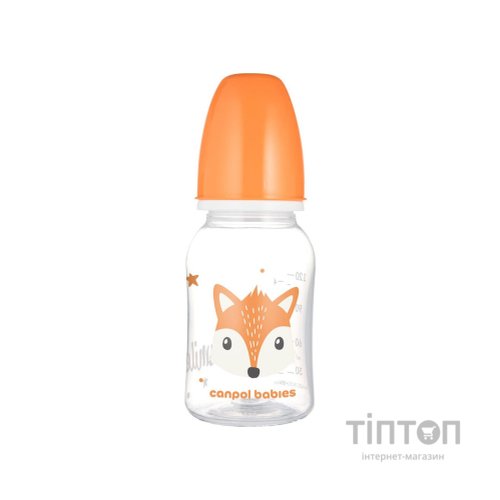 Пляшечка для годування Canpol babies Cute Animals стандартна 120 мл помаранчева (11/851_ora)