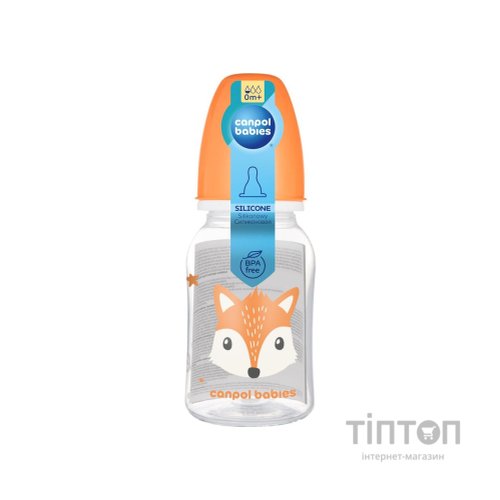 Пляшечка для годування Canpol babies Cute Animals стандартна 120 мл помаранчева (11/851_ora)