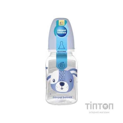 Пляшечка для годування Canpol babies Cute Animals стандартна 120 мл синя блакитн (11/851_blu)