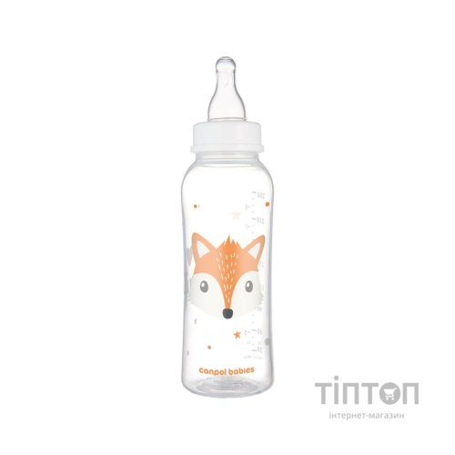 Пляшечка для годування Canpol babies Cute Animals стандартна 250 мл помаранчева (11/841_ora)