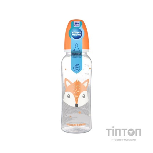 Пляшечка для годування Canpol babies Cute Animals стандартна 250 мл помаранчева (11/841_ora)