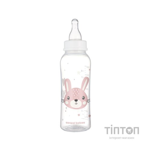 Пляшечка для годування Canpol babies Cute Animals стандартна 250 мл рожева рожев (11/841_pin)