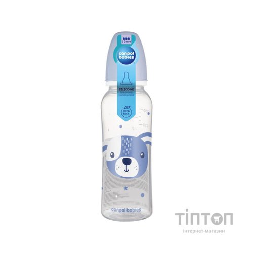 Пляшечка для годування Canpol babies Cute Animals стандартна 250 мл синя блакитн (11/841_blu)