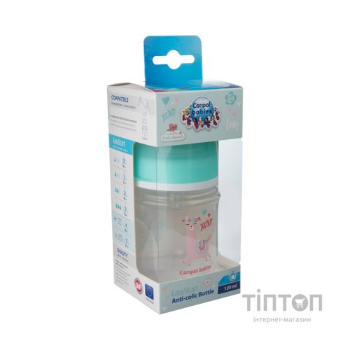 Пляшечка для годування Canpol babies EasyStart - Toys з широким отвором 120 мл (35/220_gre)