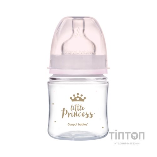 Пляшечка для годування Canpol babies Royal Baby з широким отвором 120 мл Рожева (35/233_pin)