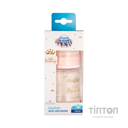 Пляшечка для годування Canpol babies Royal Baby з широким отвором 120 мл Рожева (35/233_pin)